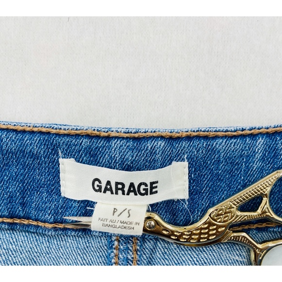 Garage Denim Cut Mini Skirt w/ Front Pockets - Picture 7 of 11